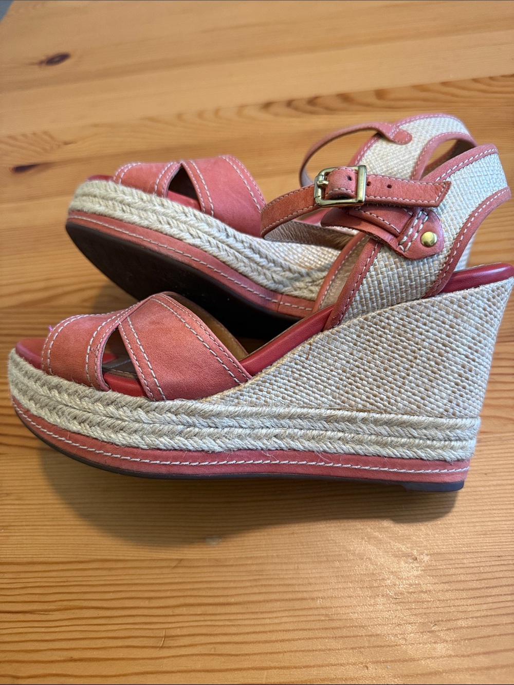 Clark’s  Amelia Pink Espadrille Wedge Sandals